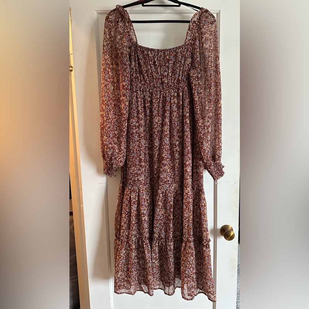 Maternity friendly Floral Long Sleeve Dress